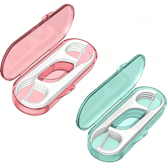 RAGUPEL Portable Dental Floss Picks 2 Case-Professional No Shred Floss Sticks-Perfect for Travel Clean Teeth Tools-Ultra Small Portable Palm Sized Floss Organized