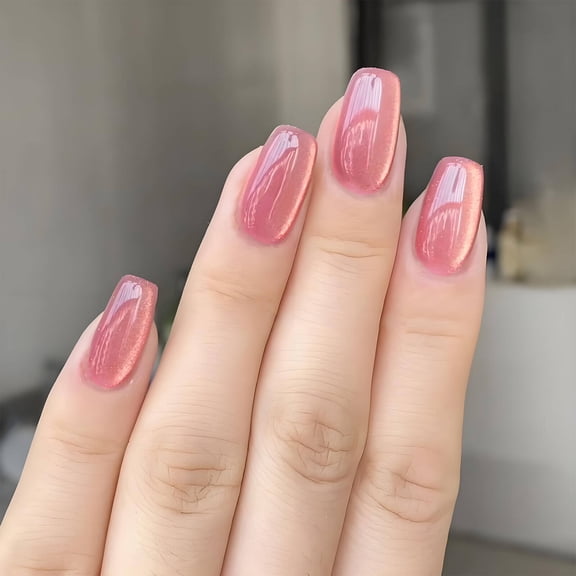 RAGUPEL Press on Nails Short,Brightening Color Effect Almond Nail Tips,Long-Lasting Vibrant Finish Extra Short Press On Nails,Pink