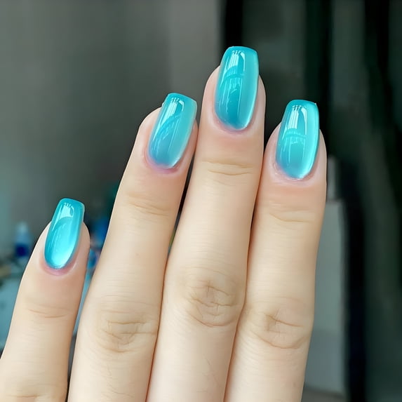 RAGUPEL Press on Nails Short,Brightening Color Effect Almond Nail Tips,Long-Lasting Vibrant Finish Extra Short Press on Nails,Green