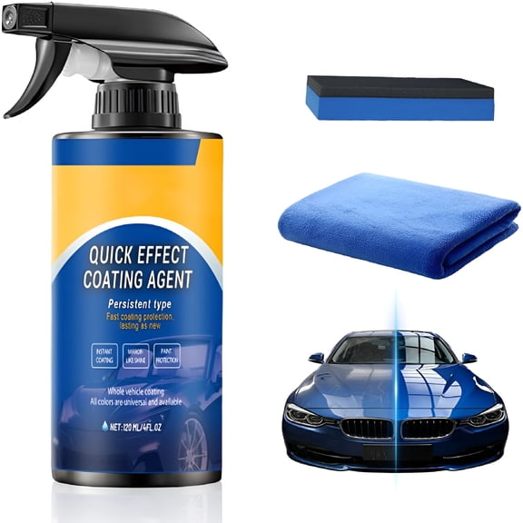 RAGUPEL Quick Effect Car Coating Spray, Waterless Car Wash & Polish, Quick Effect Coating Agent for Cars, Gloss Shine & Paint Protection Spray for Auto Glass Plastic (1pcs)