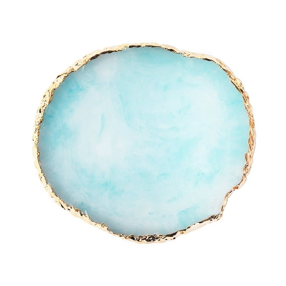 RAGUPEL Resin Makeup Mixer Unique Shape Nail Art Polish Mixing Plate Fun Operation Foundation Coloring Palette Blue