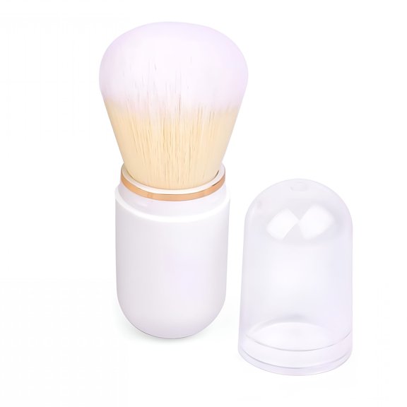 RAGUPEL Retractable Travel Makeup Brush, Mini Capsule Foundation and Blush Brush with Soft Synthetic Bristles, Portable Face Brush for Liquid Foundation, Pressed Powder, Contour Cream, Loose Powder