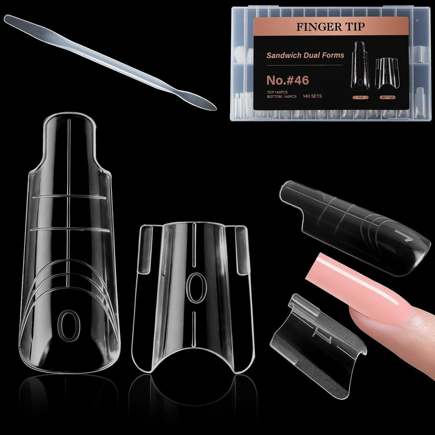 RAGUPEL Sandwich Nails Dual Forms,280Pcs Reusable Nail Extension Forms ...