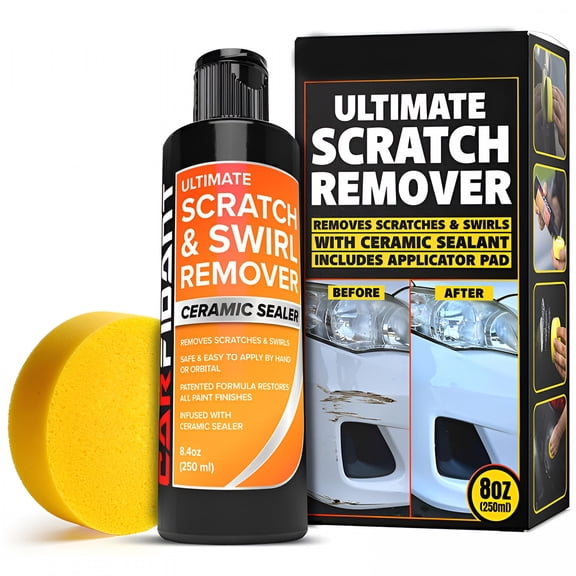 RAGUPEL Scratch Repair and Swirl Remover - Car Paint Scratch Remover & Restorer Kit with Buffer Pad - Polishing & Waxing Kits - Compound for Vehicles Paint Repair - 8.4 Fl. Oz.