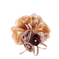 thumbnail image 1 of RAGUPEL Scrunchies,Fashionable 3D Floral Design Scrunchies forWomen,Silk and Fabric Double-Wrap Design Scrunchies forGirls,Coffee, 1 of 4
