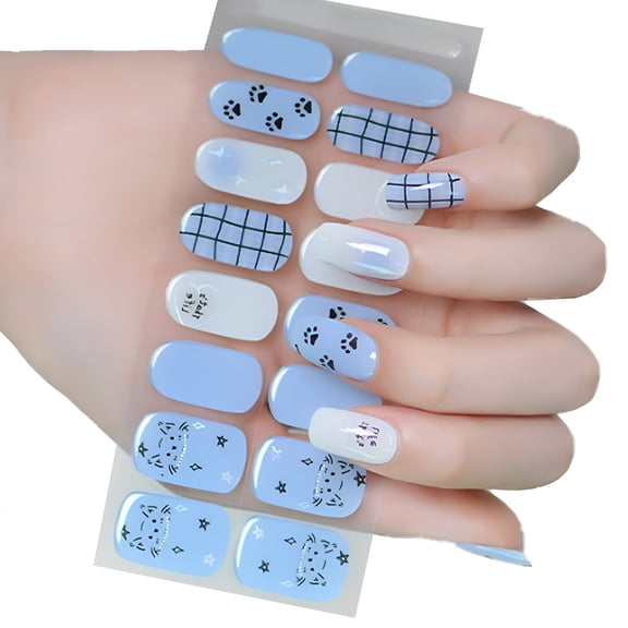 RAGUPEL Semi Cured Gel Nail Polish Strips Gel Nail Full Wrap Strips Gel Nail Sticker