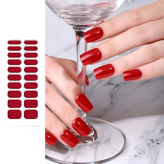 RAGUPEL Semi Cured Gel Nail Polish Strips Gel Nail Full Wraps Strips Gel Nail Stickers