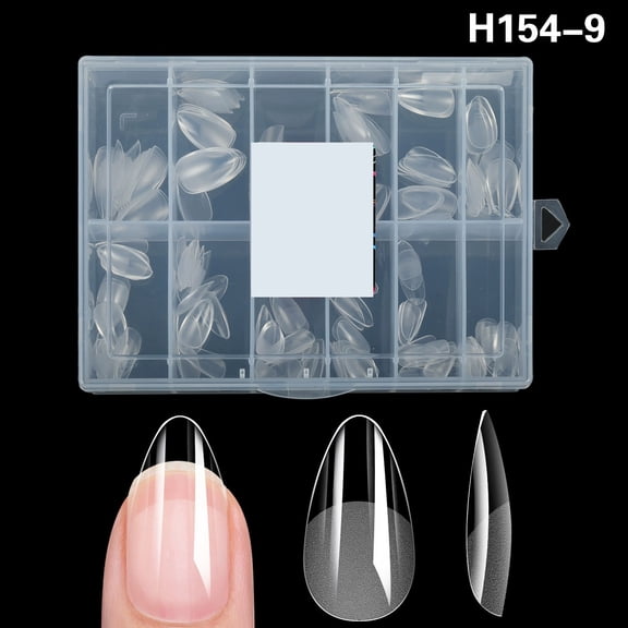 RAGUPEL Short Almond Nail Tips: 360Pcs 15 Sizes Pre-Shaped Acrylic Gel Nail Tips Half Matte Full Cover Fake Nails for Clear Press on Nails Extension Diy at Home Salon