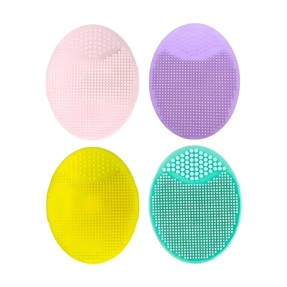 BPPEG Silicone Face Scrubber, Soft & Durable Antiskid Face Wash Brush, 4-Pack