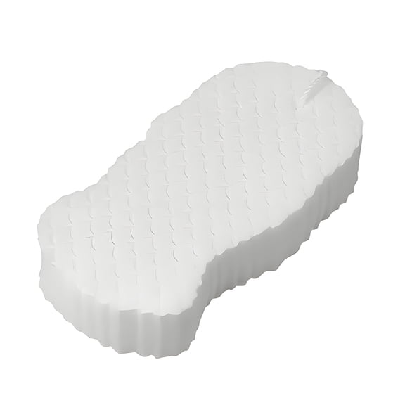 RAGUPEL Skin Exfoliator for Body,3D Baby Soft Sponge Gentle Body Scrub,Fish Scale Bath Sponge,White for daily bath, shower, travel, gym, spa