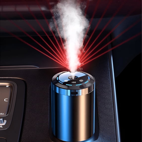 RAGUPEL Smart Car Air Freshener, Car Air Freshener Diffuser with Starry Sky Projection and 50ml Perfume, Rechargeable Car Aroma Diffuser, 5 Mode Adjustable, Auto On/Off Intelligent Car Diffuser