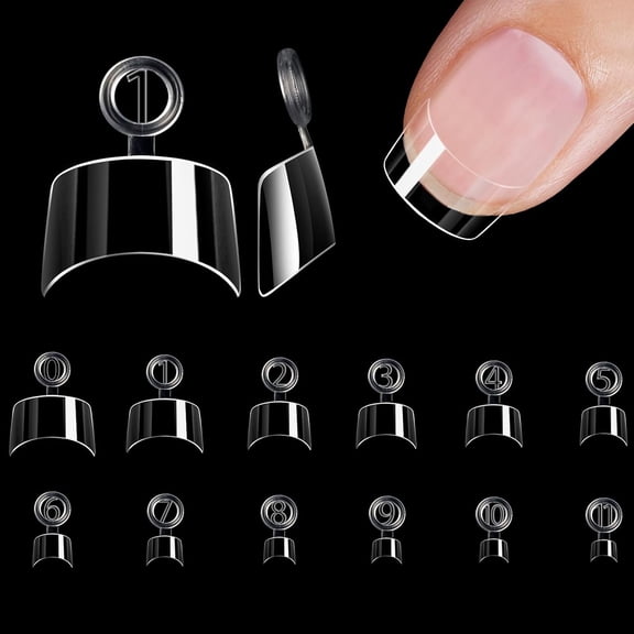 RAGUPEL Soft Gel Extra Short Tapered Square False Nail Tips 600Pcs Clear Half Cover Salon Quality Press on Nails for Home Manicure Extension Diy Art Beginners & Professional, 12 Sizes with Box,