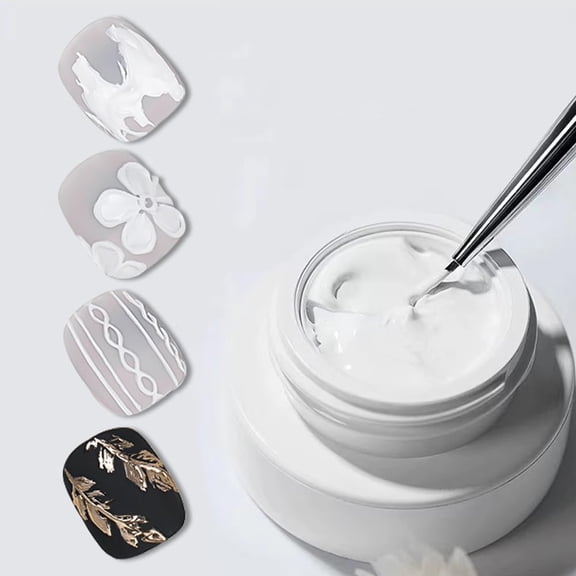RAGUPEL Solid 3D Nail Sculpting Gel for Nail Art,Professional 3D Sculpting Gel for Nail Art,3D Nail Art Gel Multifunctional 3D Molding for Nails Salon Home Diy (White)