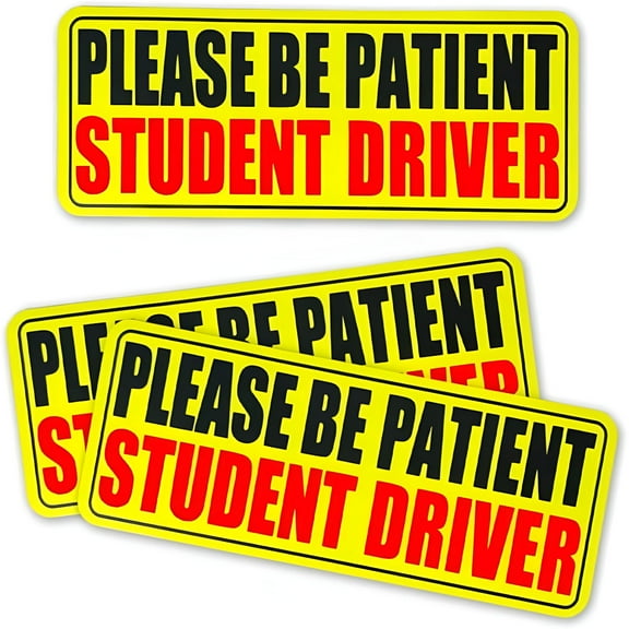 RAGUPEL Student Drivers Magnet for Car, Reflective Please Be Patient Sign, Reusable New Driver Safety Warning Decal