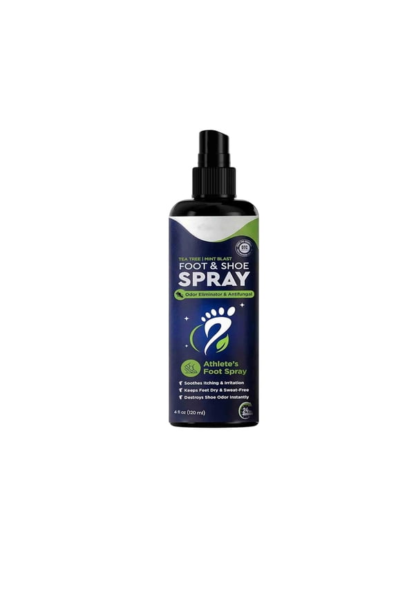 Tea Tree Foot Odor Spray-Mint Blast Shoe Deodorizer for Smelly Feet,Athletes Foot Spray Odor Eliminator | Removes,Controls & Prevents Odors - 120Ml