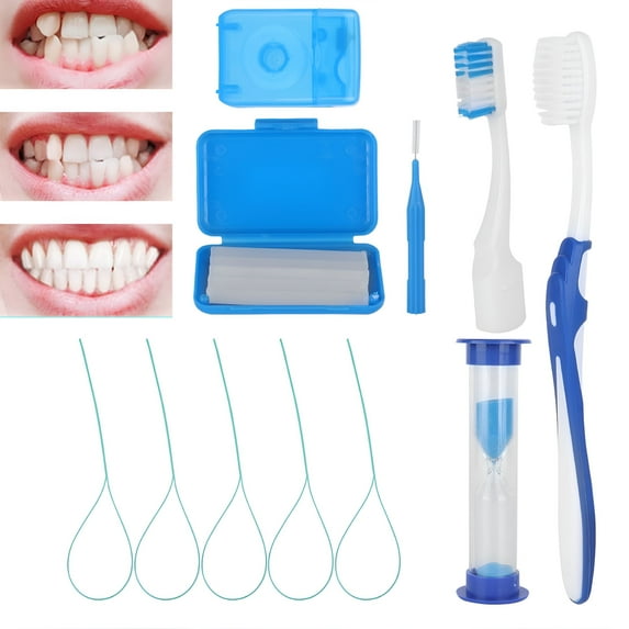 RAGUPEL Toothbrush,Interdental Brush,Dental Wax & Floss Kit for Braces Care Complete Orthodontic Solution