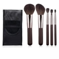 thumbnail image 1 of RAGUPEL Travel Makeup Brushes Set W/Pouch,Portable 5Pcs Professional Premium Goat Hair Cosmetic Brushes Kit for Powder Blush Concealers Contouring Highlighting, 1 of 8