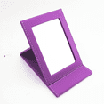 thumbnail image 1 of RAGUPEL Travel Mirror,PU Leather Wrap Portable Mirror,Sleek Stitched Edges Table Mirror,Purple, 1 of 4