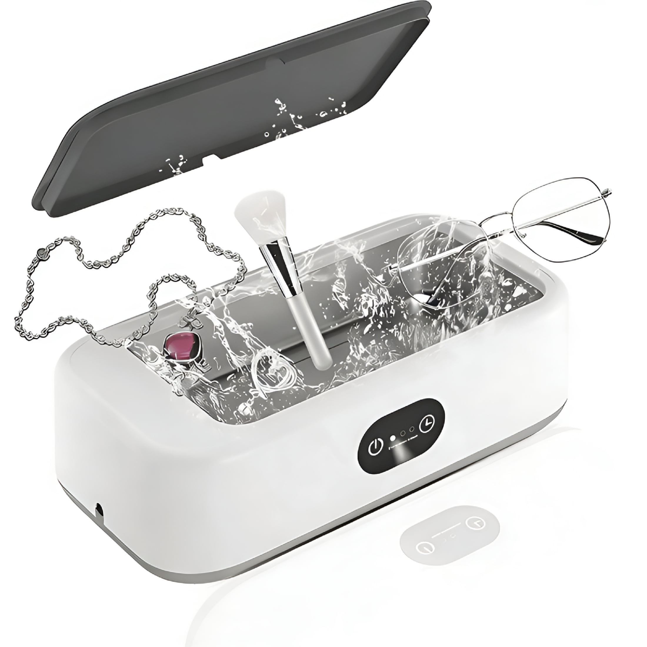 RAGUPEL Ultrasonic Jewelry Cleaner, Jewelry Cleaner Ultrasonic Machine, 3 Time Modes 50Khz 21Oz Ultrasonic Cleaner Machine for Rings, Glasses, Watch, Makeup Brush