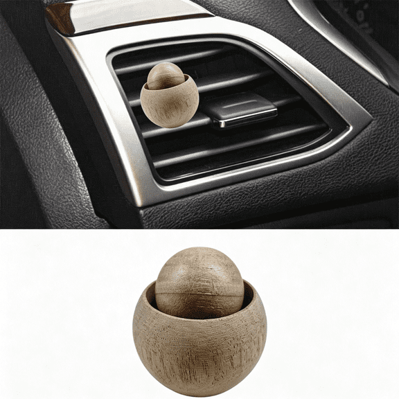 RAGUPEL Wood Ball Car Essential Oil Diffuser,Car Dashboard Air Vent Trim Clips,Vintage Design Automotive Interior Decoration for Office,Home (1Pc) Stylish Car Essential Oil Diffuser Vent Clip