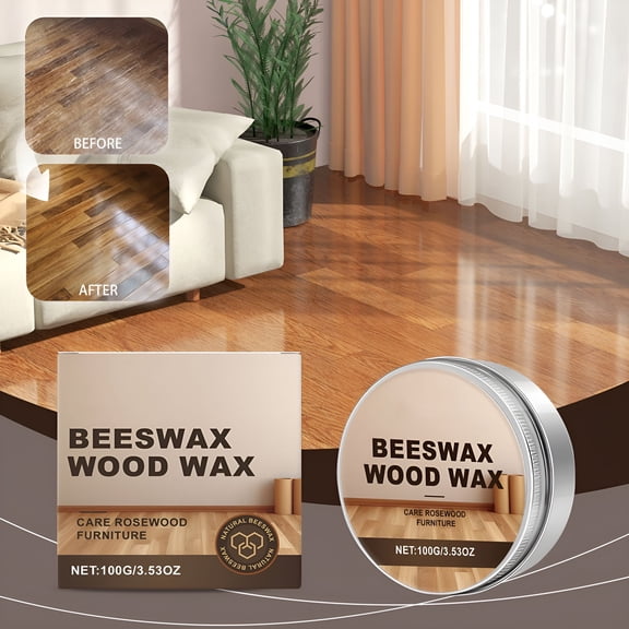 RAGUPEL Wood Wax 100g,Furniture Polishing and Cleaning Paste,Restore Shine and Texture,Remove Dirt,Grease,Scuff Marks from Cabinets,Floors,Wood Surfaces
