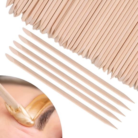 RAGUPEL Wooden Wax Sticks Eyebrow Lip Nose Waxing Sticks Small Wax Spatulas Applicator Wood Craft Sticks for Hair Removal and Smooth Skin Spa and Home Usage