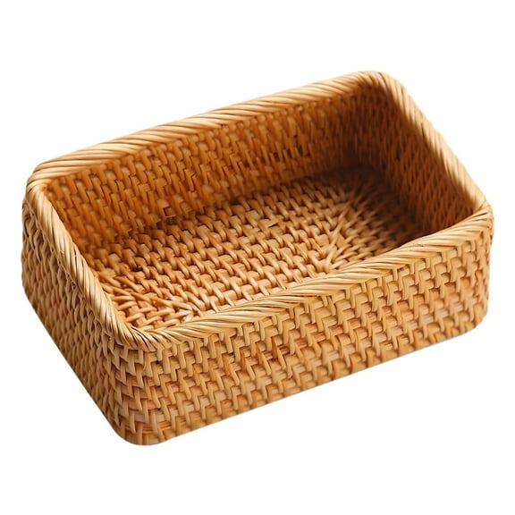 RAGUPEL Woven Baskets for Storage,Handwoven Rattan Storage Natural Bamboo Basket,Rectangular Wicker Organizer for Home