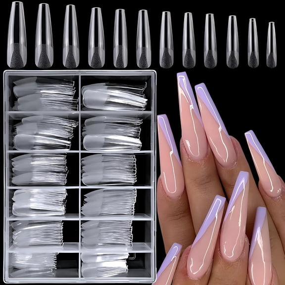 RAGUPEL XXL Clear Gel Nail Tips for Acrylic Nails