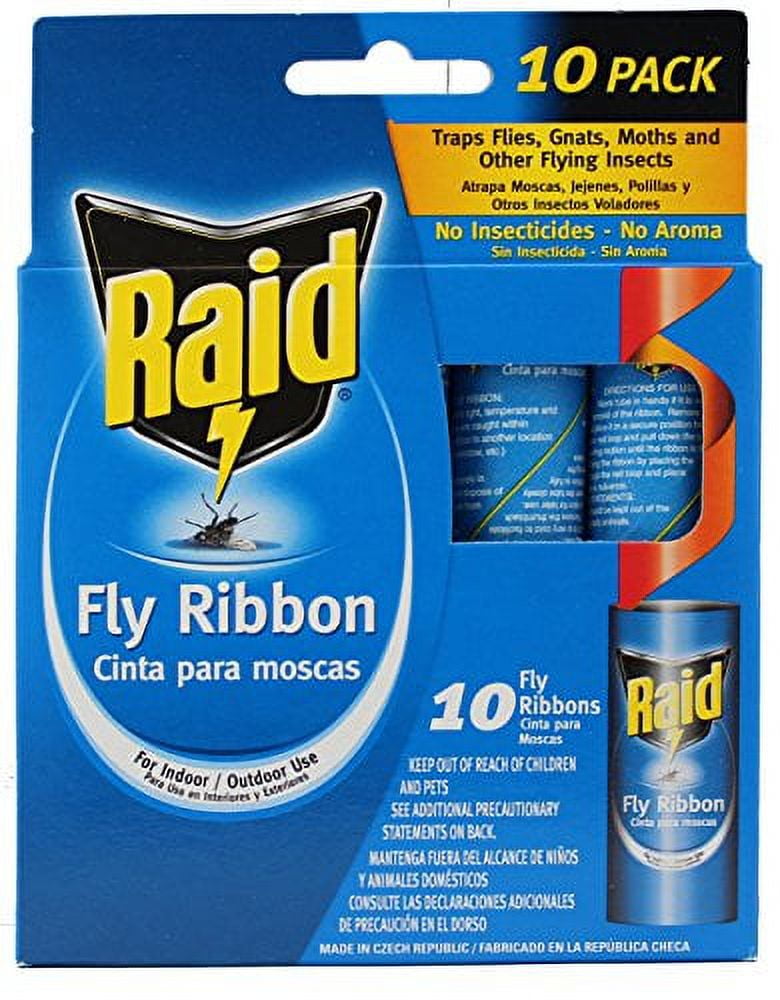 RAID? Fly Ribbons, 10 count, Outdoor & Indoor Fly Traps, (Pack of 20)