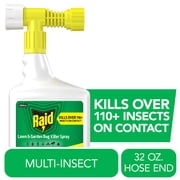 Raid Outdoor Lawn and Bug Killer Spray, Garden Hose Attachment for Outside Household Use on 110+ Insects, 8 Week Control, Fast and Easy, Spot and Perimeter Treatment, 32 fl oz
