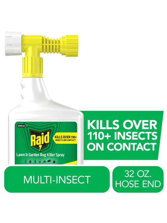 Outdoor Lawn and Bug Killer Spray, Hose End 8 Week Control, 110+ Insects, 32 oz