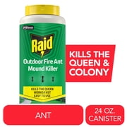 Raid Outdoor Fire Ant Mound Killer, Dust Insecticide for Outside Household Use on Fire Ants, Kills insects up to 8 months, Kills the Queen, Works Fast, 24 oz