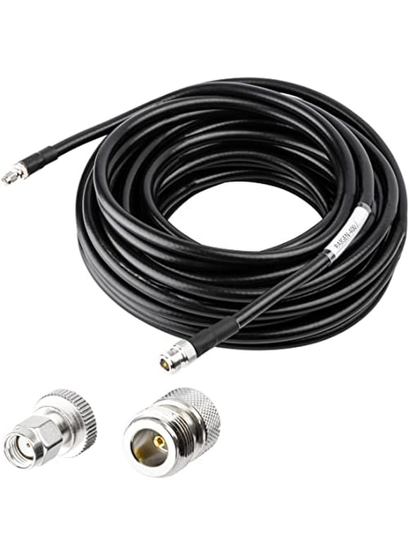 RAIGEN-400 N Type Female to RP-SMA Male - Helium Miner Cable 50ft Low Loss Extension for LoRa Antenna HNT Hotspot Nebra RAK Bobcat Syncrob Sensecap WiFi 4G LTE 10-100ft (50ft N-Female to SMA-Male)