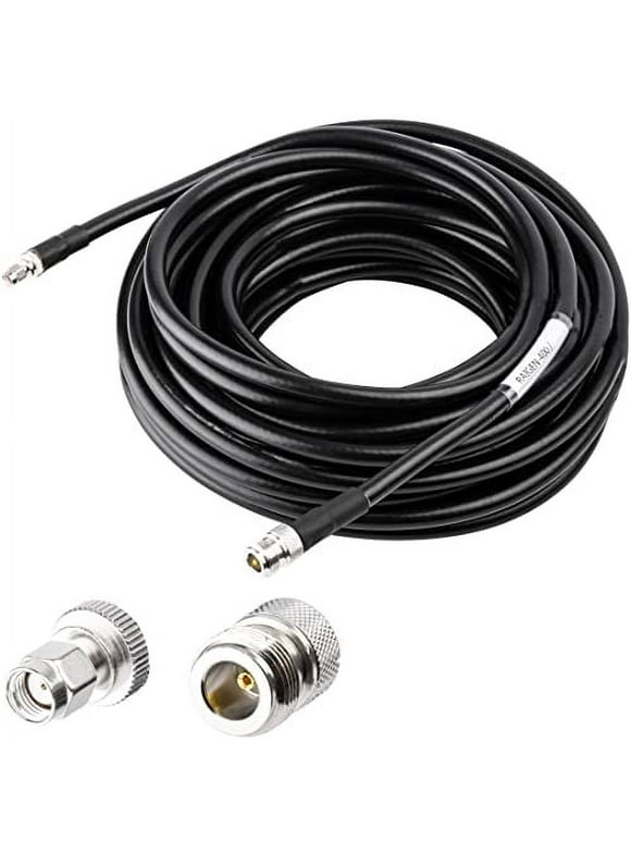 RAIGEN-400 N Type Female to RP-SMA Male - Helium Miner Cable 75ft Low Loss Extension for LoRa Antenna HNT Hotspot Nebra RAK Bobcat Syncrob Sensecap WiFi 4G LTE 10-100ft (75ft N-Female to SMA-Male)