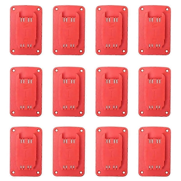 12Packs Tool Holder for Milwaukee M18 & for Dewalt 20v,Wall Mount Drill Holder with 48 ScrewsRed SZRH55