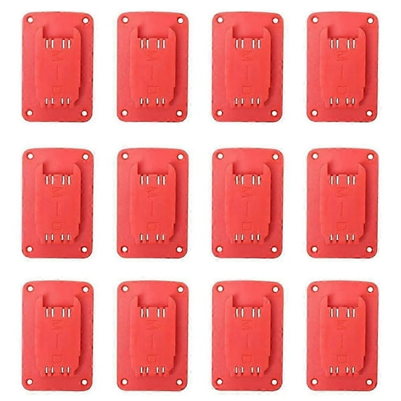 12Packs Tool Holder for Milwaukee M18 & for Dewalt 20v,Wall Mount Drill Holder with 48 ScrewsRed SZRH55