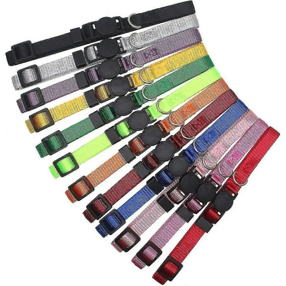 RAIN 14 Pcs Soft Nylon Puppy Whelping Id Collars - Adjustable Breakaway Litter Collars Baby Dog Id Bands Pet Identification Compatible Breeders With Record