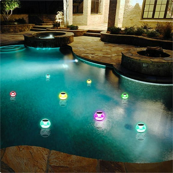 RAIN 2025 Solar Floating Pool Light Outdoor Waterproof LED Ball Light with 3 Color Modes for Pond Garden Yard and Landscape Decoration，1pcs