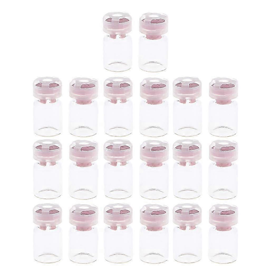 20pcs Empty Sterile Glass Sealed Serum Vials 5 Liquid ContainersPink ...