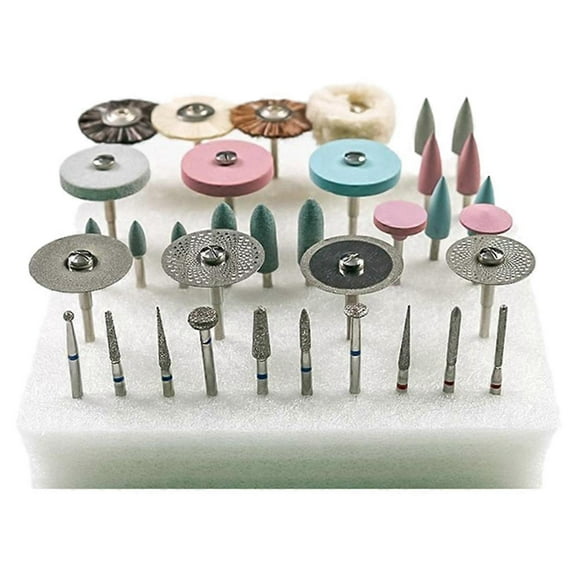 RAIN 35Pcs Dental Lab Polishing Kit Ceramic Porcelain Grinding Dentist Tool Diamond Burs Dentistry Mater