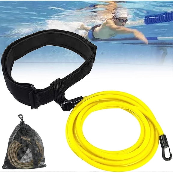 RAIN 3m/ 4m Pool Swim Training Leash Durable Elastic Swim Training Belt Swim Resistance Tether Pool Swimming Elastic Rope Resistance Band for Poos