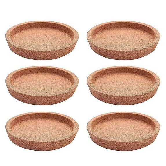 RAIN 6 Pack Cork Coasters, 4 Inch Absorbent Heat Resistant Round Cork Coasters for Most Kind of Mugs in
