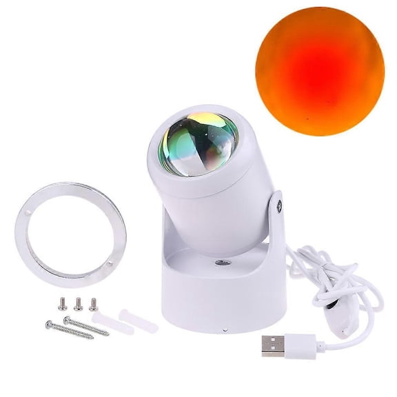 RAIN 90 Degrees Rainbow Sun-set Projection Lamps Lighting Floor Lamp Adjustable Sunlight Lamp USB LED Floor Light for Room D