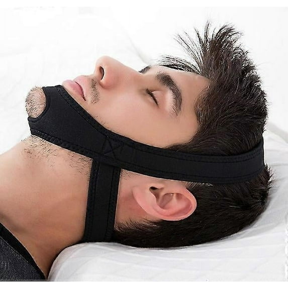 Adjustable Anti Snore Stop Snoring Chin Strap Belt For SleepingBlack