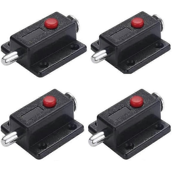 Automatic Spring Loaded Door Latch With Spring Button Black (10pcs) -T