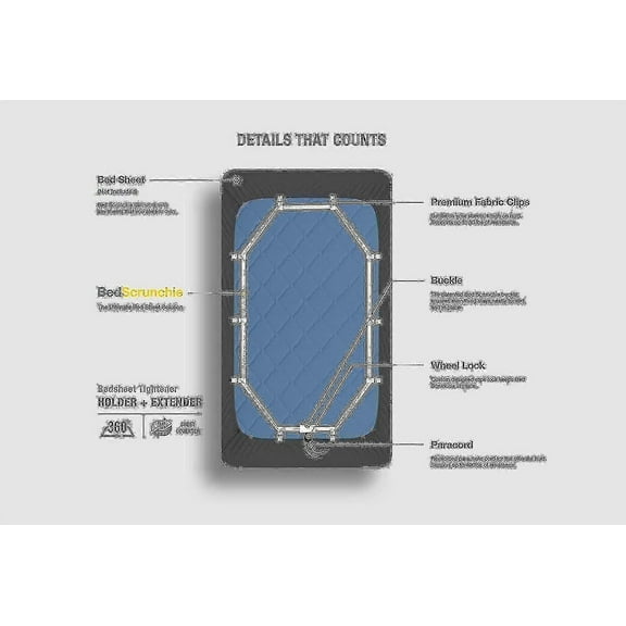 RAIN Bed Sheet Holder Straps Sheet Keepers Fasteners 360 Degree Bed Sheet Tightener - Strongest And Effective Extender