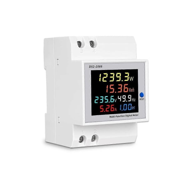 RAIN Digital Single Phase Ac 40-300v 100a Din Rail 6 In 1 Voltmeter Ammeter Watt Kwh Frequency Meter 110v(built-in Ct)