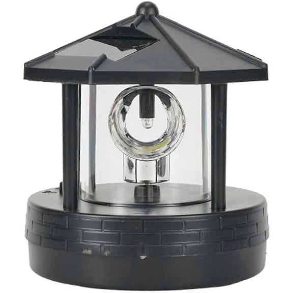 RAIN LED Solar Powered Lighthouse,360 Degree Rotating Lamp LED Solar Lighthouse Landscape Path Lights Ga