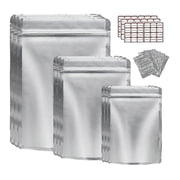 RAIN Resealable Mylar Bag For Food Storage - 50 Pack With Oxygen Absorber - Ideal For Grains And Nuts