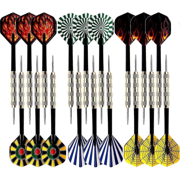 RAIN Steel Tip Dart Set, Professional Darts Metal Tips, Metal Darts For Darts, 18 Pieces